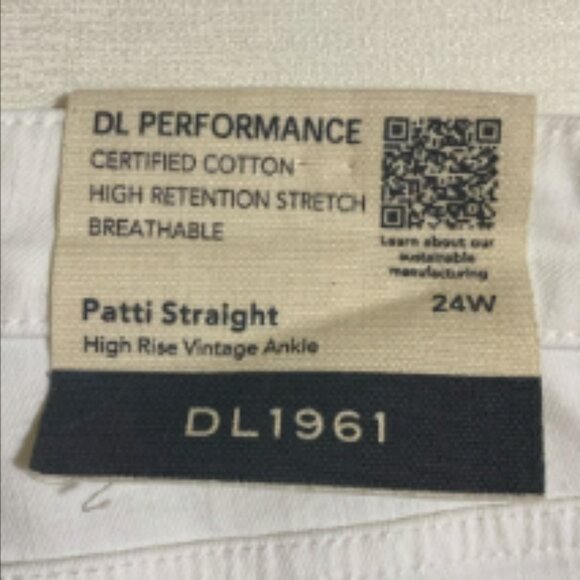 DL1961 Women's Patti Straight High Rise Vintage Ankle White Jeans Size 24W - Picture 6 of 15